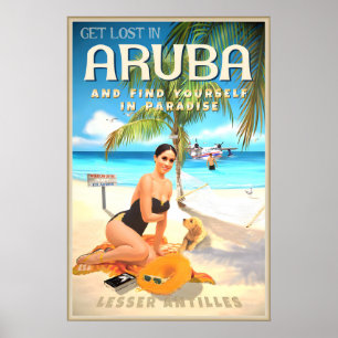 Affiche Aruba Petites Antilles Oranjestad Antilles néerlan
