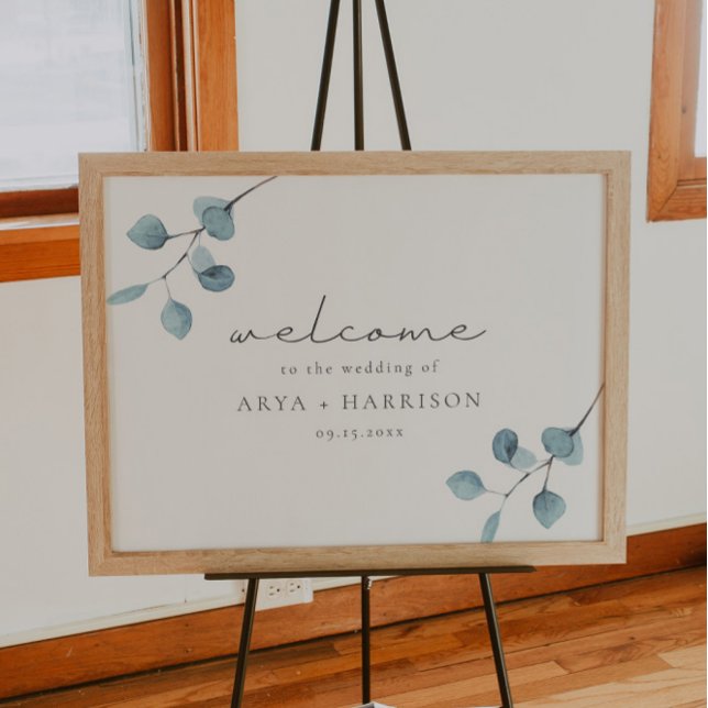 Affiche ARYA Rustic Eucalyptus Mariage de verdure Bienvenu (Créateur téléchargé)