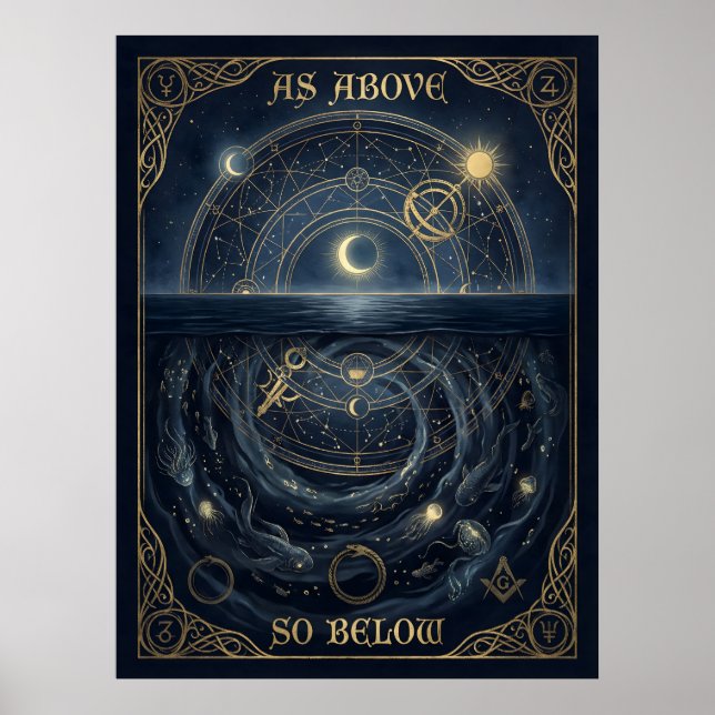 Affiche  As Above So Below Hermetic Alchemy Celestial  (Devant)