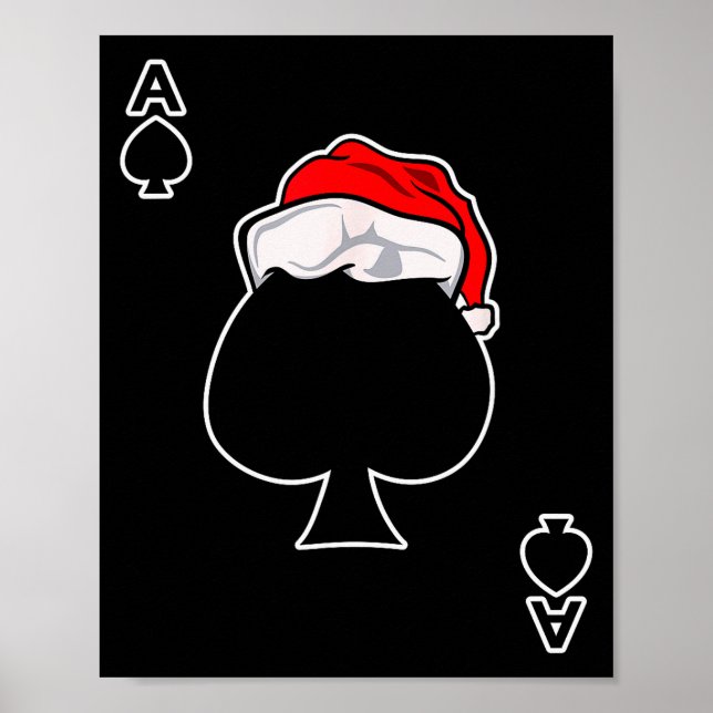 Affiche As de pique Cadeau de Noël Jeu &amp; Jeu de cartes (Devant)
