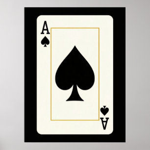 Affiche AS DE PIQUE Or Noir Mode