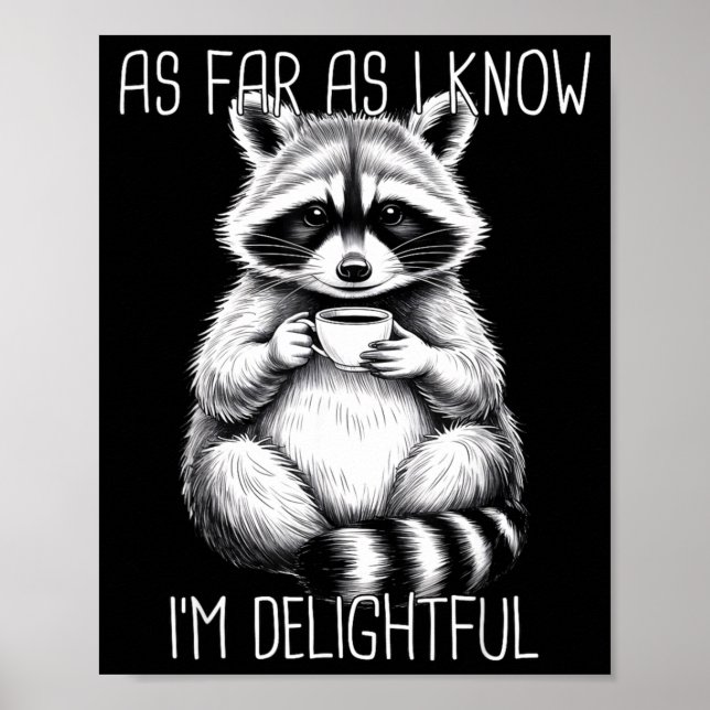 Affiche As Far As I Know I'm Delightful Raccoon  (Devant)