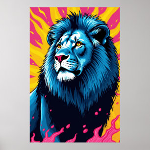 Affiche Ascendant King - Pop Art Lion