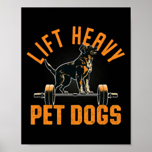 Affiche Ascenseur Chiens de compagnie lourds Gym Amoureux 