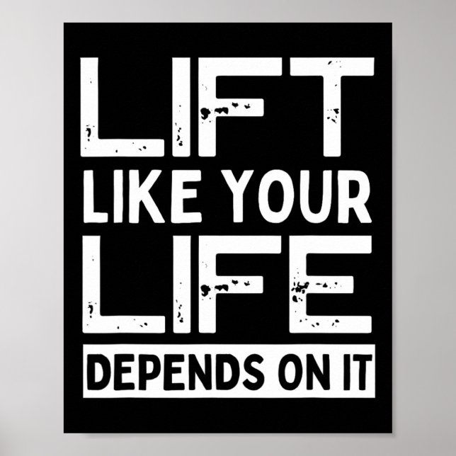 Affiche Ascenseur Comme Votre Vie Dépend De Il Gym Weightl (Devant)