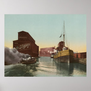 Affiche Ascenseur du canal de Chicago, 1900