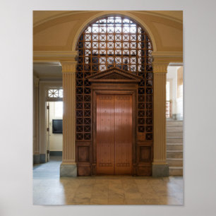 Affiche Ascenseur en laiton