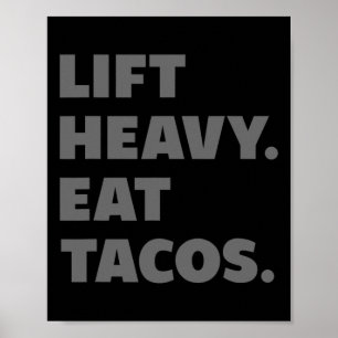 Affiche Ascenseur Lourd Manger Tacos Gym Entraînement Poid