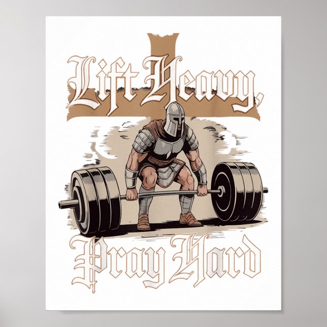 Affiche Ascenseur Lourd Prière Dur Christian Warrior Gym e (Devant)