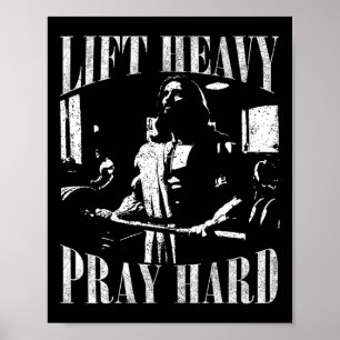 Affiche Ascenseur Lourd Priez Dur Gym Jesus Christian Pour