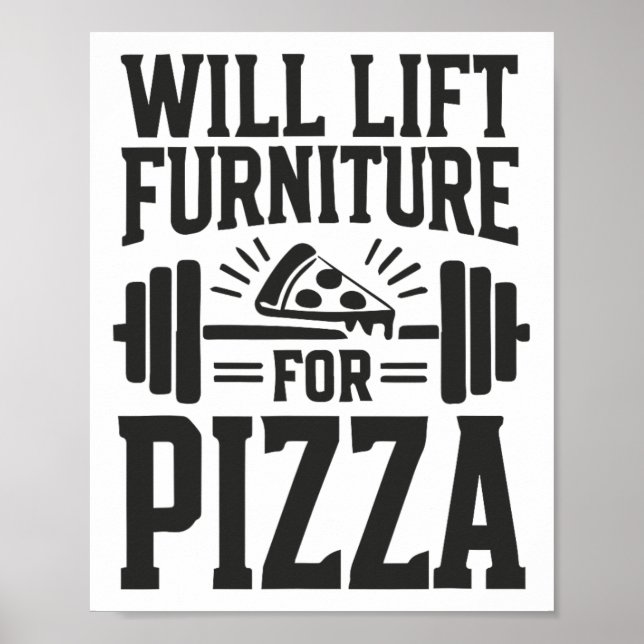Affiche Ascenseur Mobilier Pour Pizza Funny Bodybuilding G (Devant)
