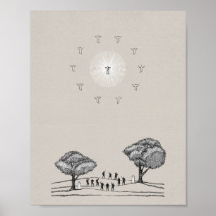 Affiche Ascension de Jésus - Main droite de Dieu Bible Art