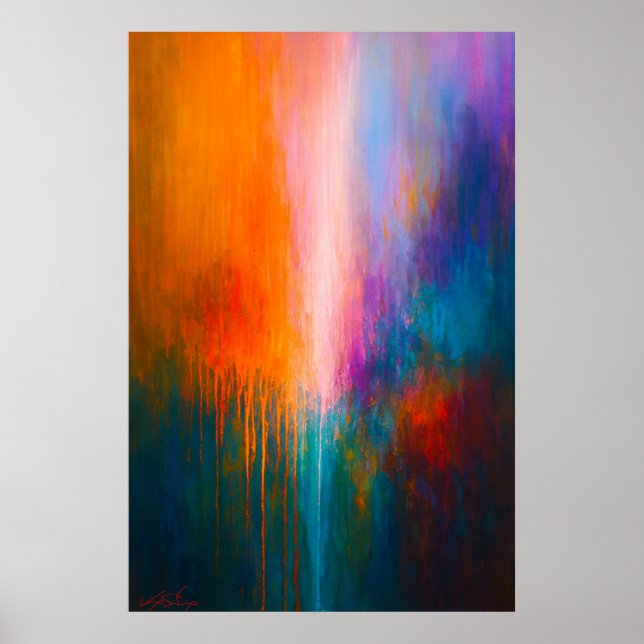 Affiche Ascension Radieuse - Gouttes Abstraites (Devant)