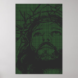 Affiche ASCII Art Jésus Couronne d'Épines Jean 19:30