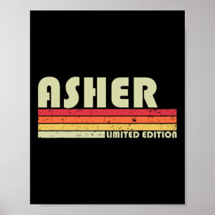 Affiche Asher Nom cadeau Personnalisé Funny Retro Vintage 