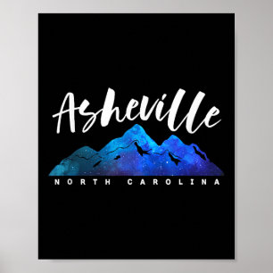 Affiche Asheville Caroline du Nord Camping Randonnée Ski F