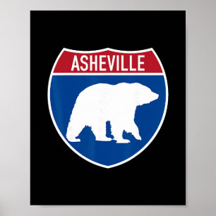 Affiche Asheville Caroline du Nord Nc Autoroute Interstate