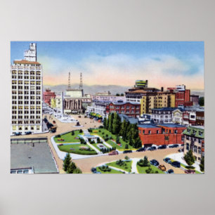 Affiche Asheville North Carolina City Plaza