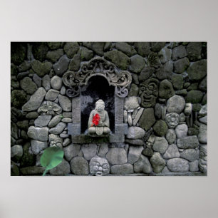 Affiche Asie, Indonésie, Bali. Un sanctuaire de Bouddha
