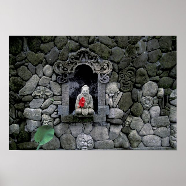 Affiche Asie, Indonésie, Bali. Un sanctuaire de Bouddha (Devant)