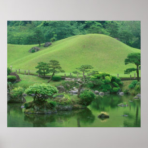 Affiche Asie, Japon, Kumamoto, Suizenji Koen