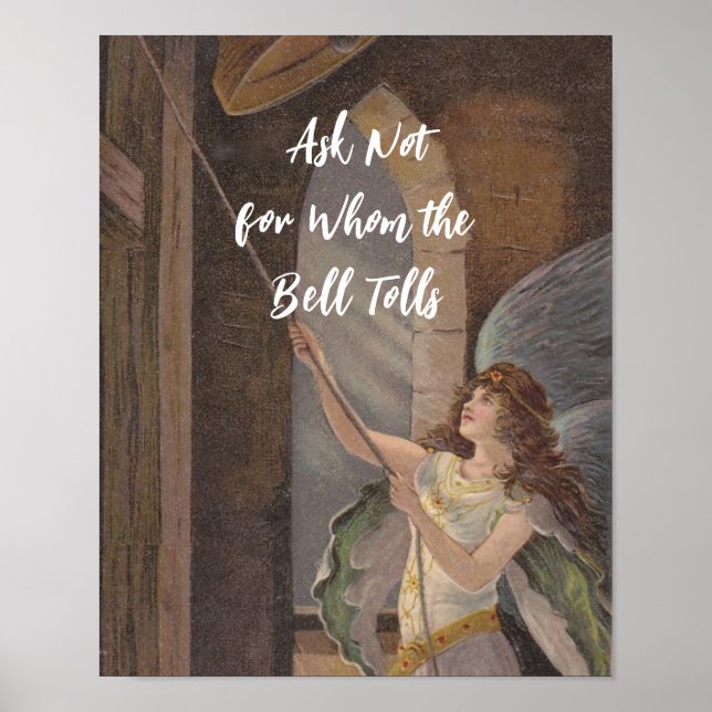 Affiche Ask Not for Whom the Bell Tolls Idiom + Angel (Devant)