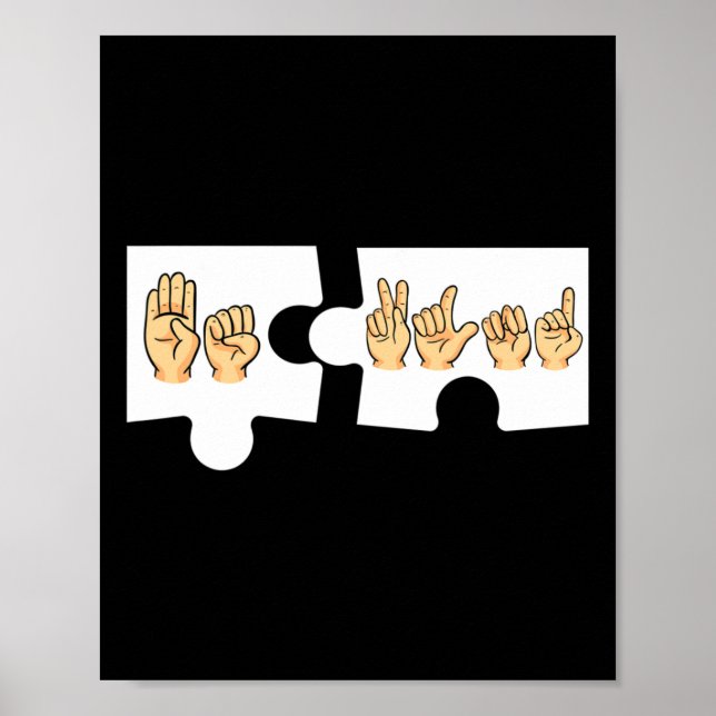Affiche ASL Alphabet American Sing Language ASL Enseignant (Devant)