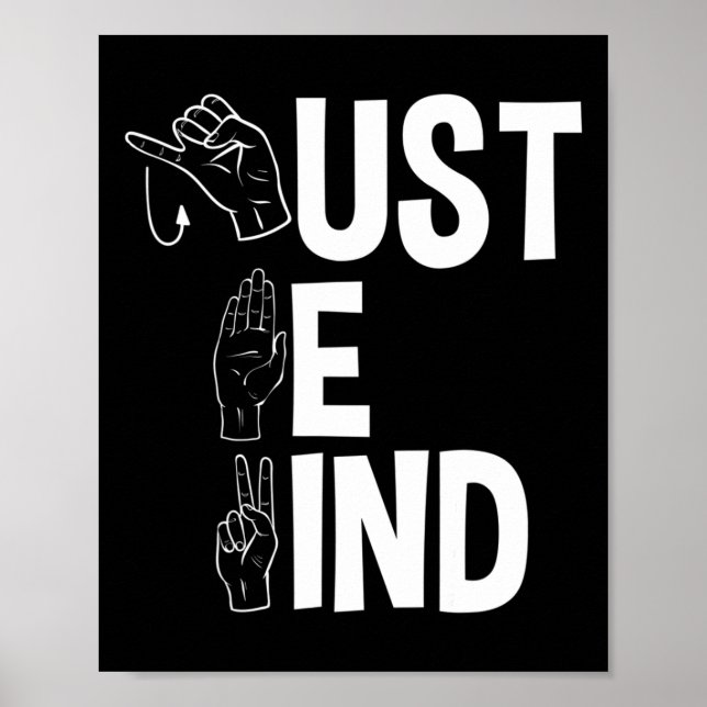 Affiche ASL Alphabet American Sing Langue ASL Enseignant J (Devant)