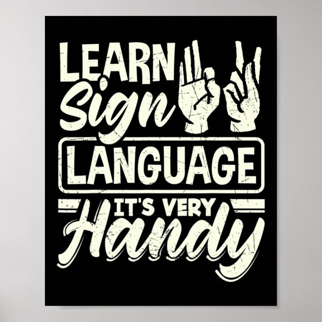 Affiche Asl Alphabet Teacher American Sing Language Its Ve (Devant)