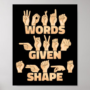 Affiche ASL American Sign Language Mots ayant une forme do