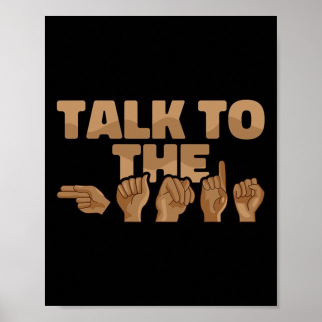 Affiche ASL American Sign Language Parlez aux mains 1 (Devant)