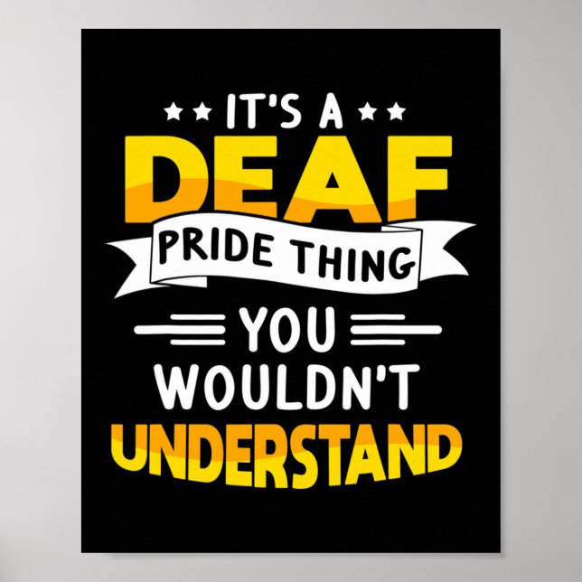 Affiche Asl Deaf Awareness Hearing Loss And Sign Language  (Devant)