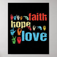ASL Faith Hope Love American Sign Language Christi