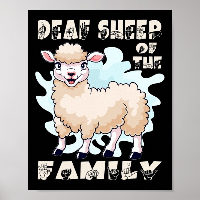 Affiche ASL gestes main Hand signe langue perte d'audition (Devant)