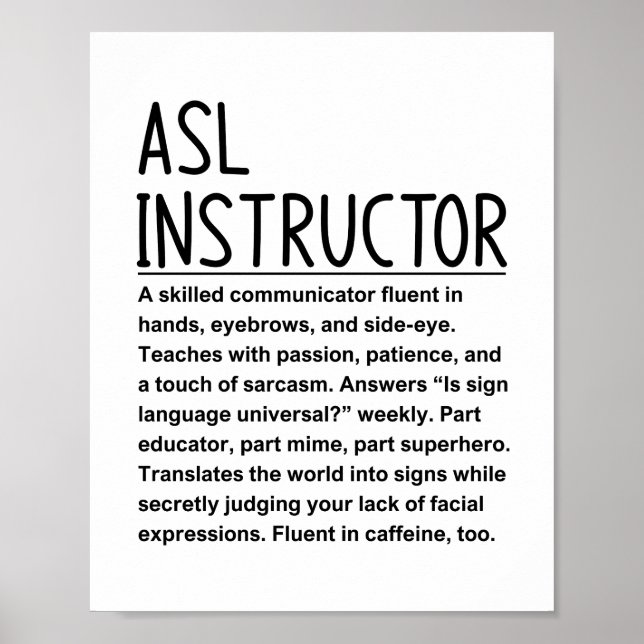 Affiche Asl instructor (Devant)