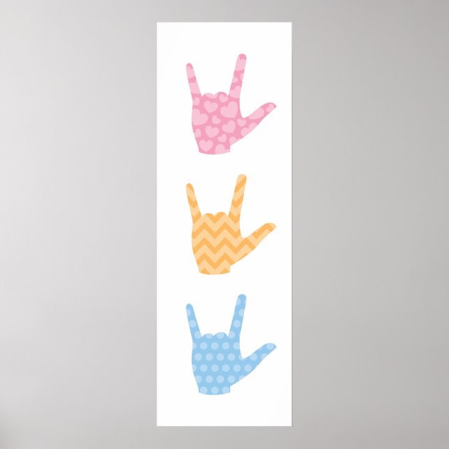 Affiche ASL « Je t'aime » en langue des signes 30  (Devant)