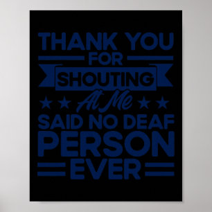 Affiche ASL Langue Des Signes Merci Pour Me Crier Dea