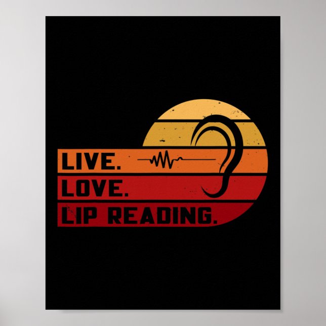 Affiche ASL Live Love Lecture Lire Lire Lire Langue des si (Devant)