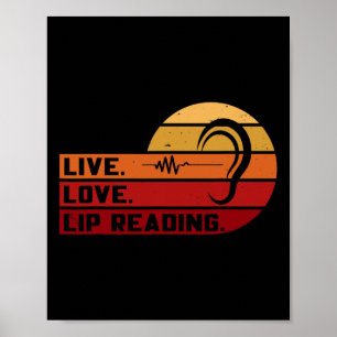Affiche Asl Live Love Lecture Lire Lire Lire Langue des si