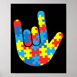 Affiche Asl Love Langue des signes Autisme Cadeau Conscien