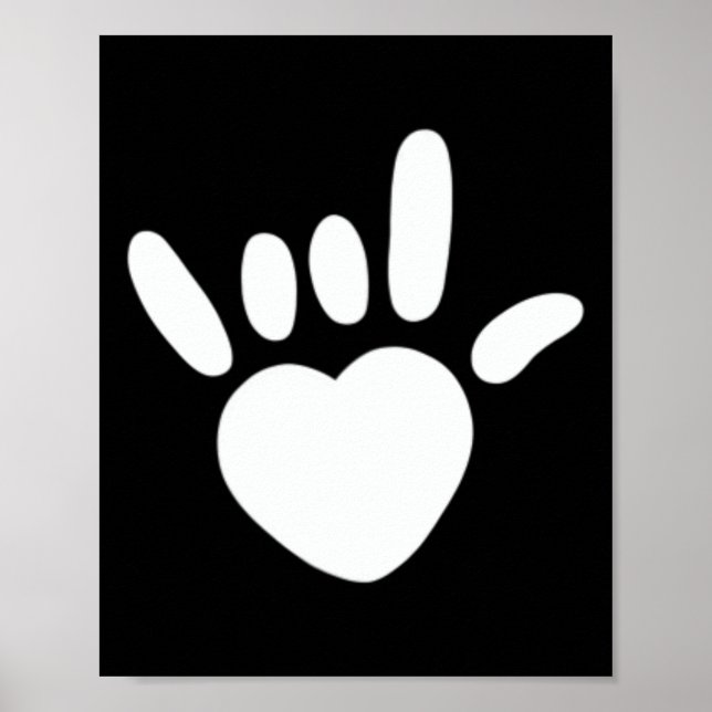 Affiche Asl Love Sign American Sign Language Deaf Awarenes (Devant)