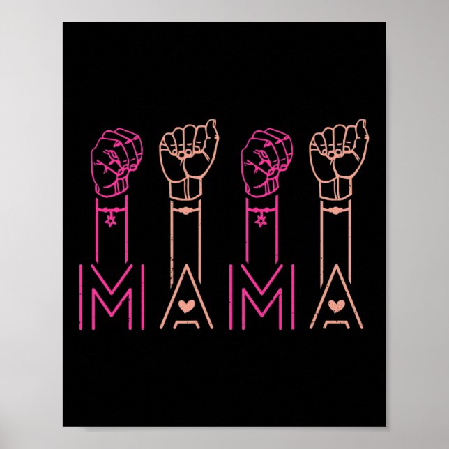 Affiche ASL Mama American Sign Language Sourd Sensibilisat (Devant)