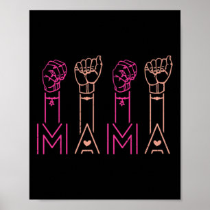 Affiche Asl Mama Langue des Signes Américaine Sensibilisat