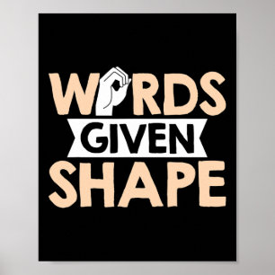 Affiche ASL Mots donnés forme Langue des signes américaine