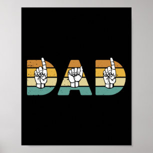 Affiche ASL Papa American Sign Language Sourd Sensibilisat