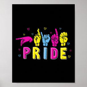Affiche Asl Pride Pan Arc-en-ciel Langue des signes Sourds