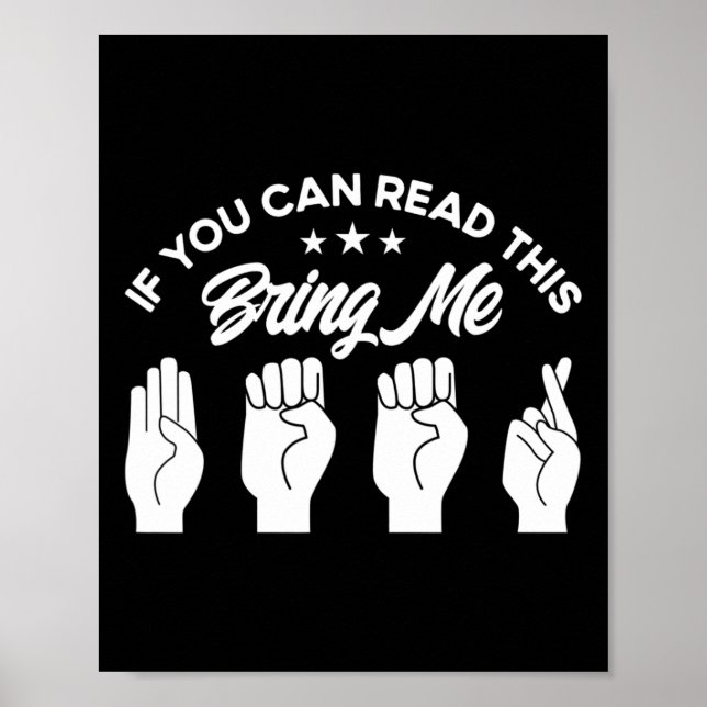 Affiche Asl Sign Language Bring Me Beer Deaf  (Devant)