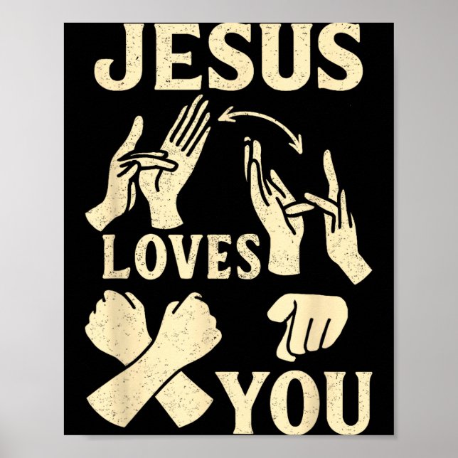 Affiche Asl Teacher American Sign Language Christian Jesus (Devant)