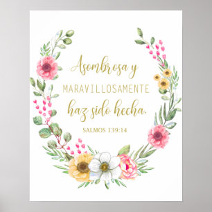 Affiche Asombrosa y maravillosamente Salmos 139 Póster