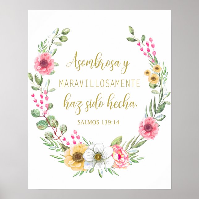 Affiche Asombrosa y maravillosamente Salmos 139 Póster (Devant)